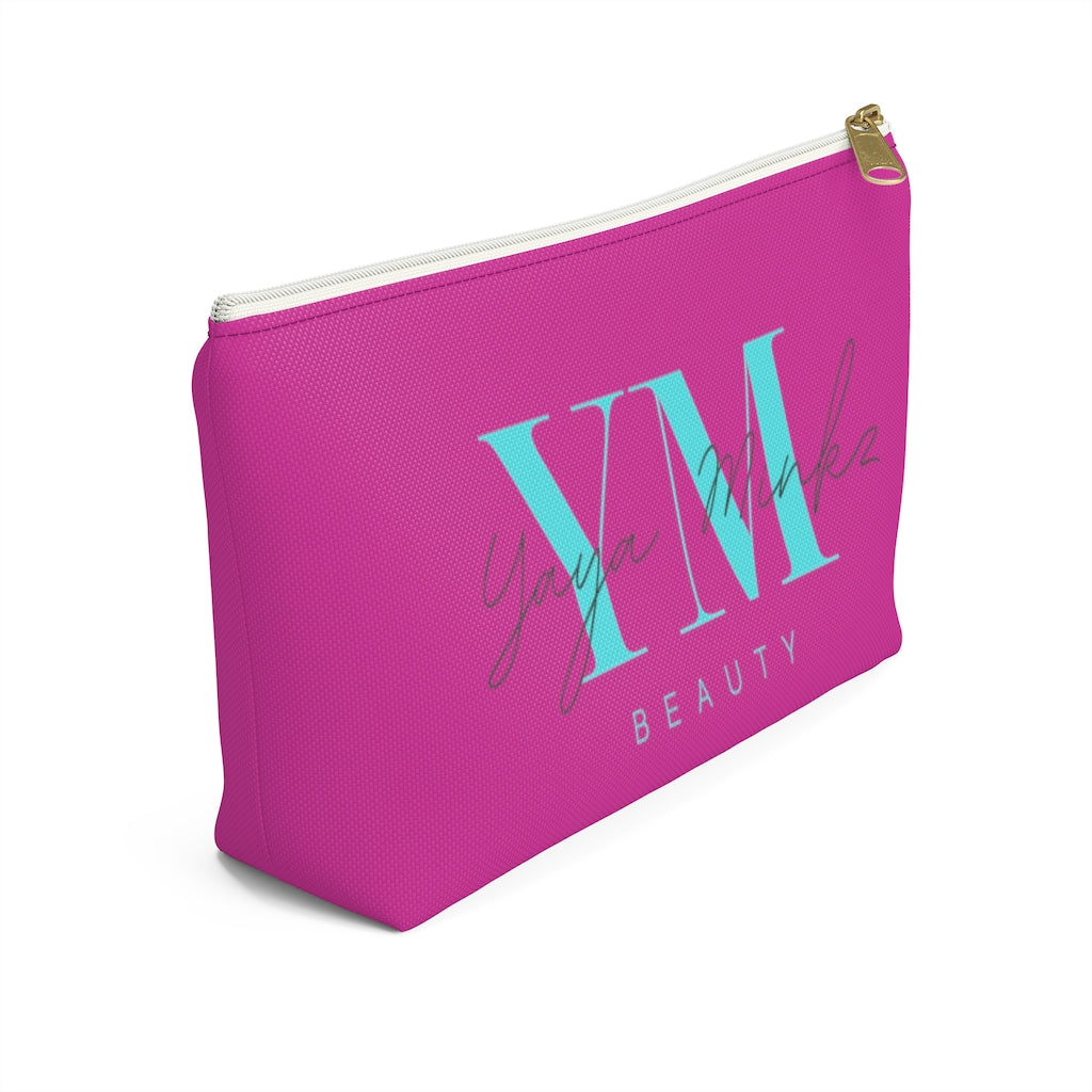 YAYA MINKZ MAKEUP POUCH W T-BOTTOM [HOT PINK]