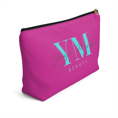 YAYA MINKZ MAKEUP POUCH W T-BOTTOM [HOT PINK]