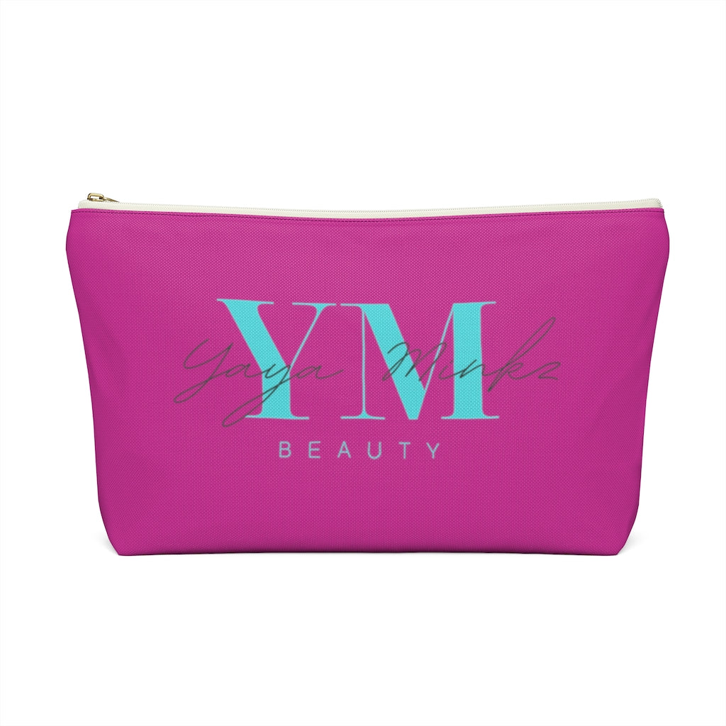 YAYA MINKZ MAKEUP POUCH W T-BOTTOM [HOT PINK]