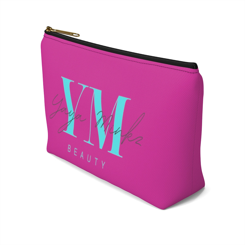 YAYA MINKZ MAKEUP POUCH W T-BOTTOM [HOT PINK]