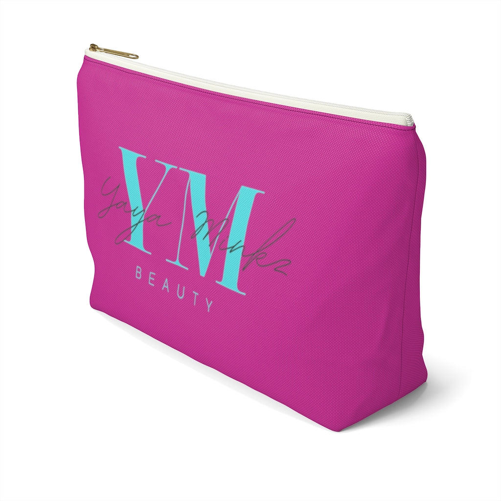 YAYA MINKZ MAKEUP POUCH W T-BOTTOM [HOT PINK]