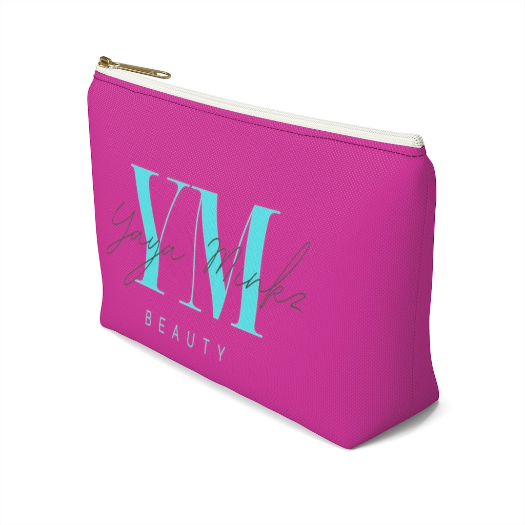 YAYA MINKZ MAKEUP POUCH W T-BOTTOM [HOT PINK]