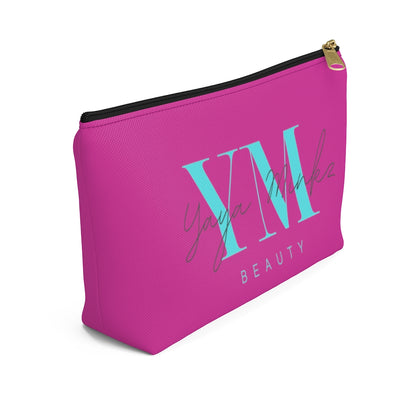 YAYA MINKZ MAKEUP POUCH W T-BOTTOM [HOT PINK]