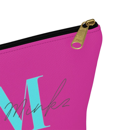 YAYA MINKZ MAKEUP POUCH W T-BOTTOM [HOT PINK]