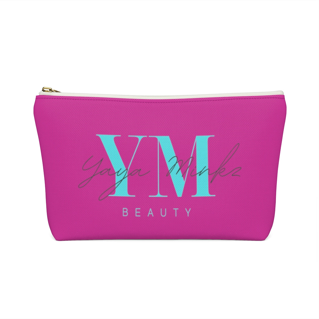 YAYA MINKZ MAKEUP POUCH W T-BOTTOM [HOT PINK]