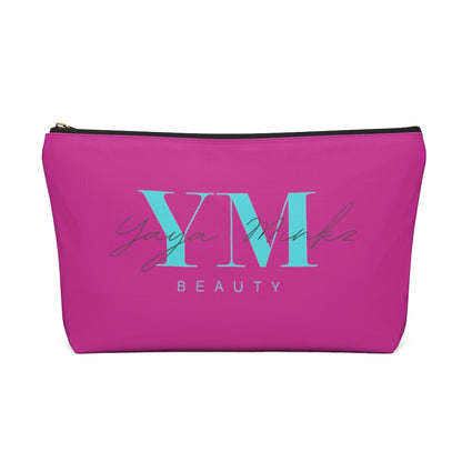 YAYA MINKZ MAKEUP POUCH W T-BOTTOM [HOT PINK]